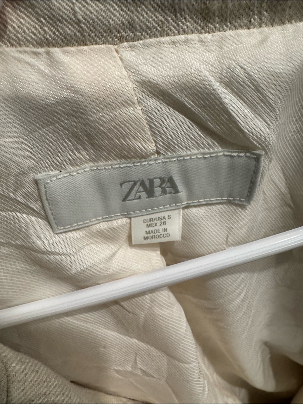 Lace-Hem Short Sleeve Blazer Jacket - Cream - Picture 4 of 6